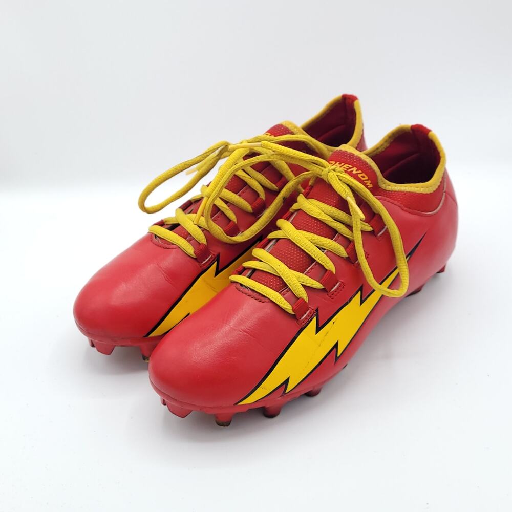 The flash football cleats men's red yellow size 8